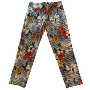 Elliott Lauren Capri pants, stripe, floral, 12